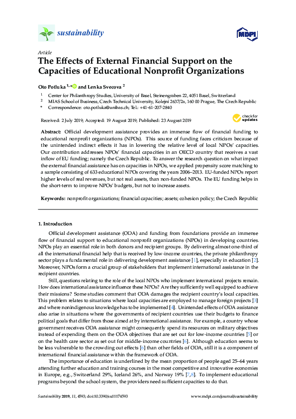 (PDF) The Effects of External Financial Support on the Capacities of ...
