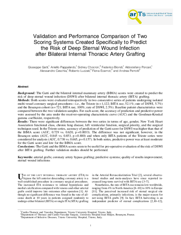 (PDF) Validation and Performance Comparison of Two Scoring Systems ...