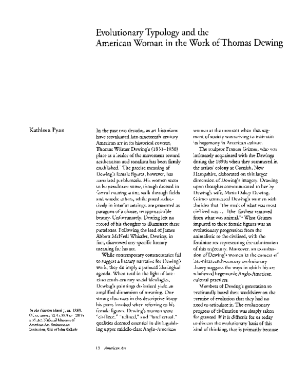 (PDF) Evolutionary Typology and the American Woman in the Work of ...