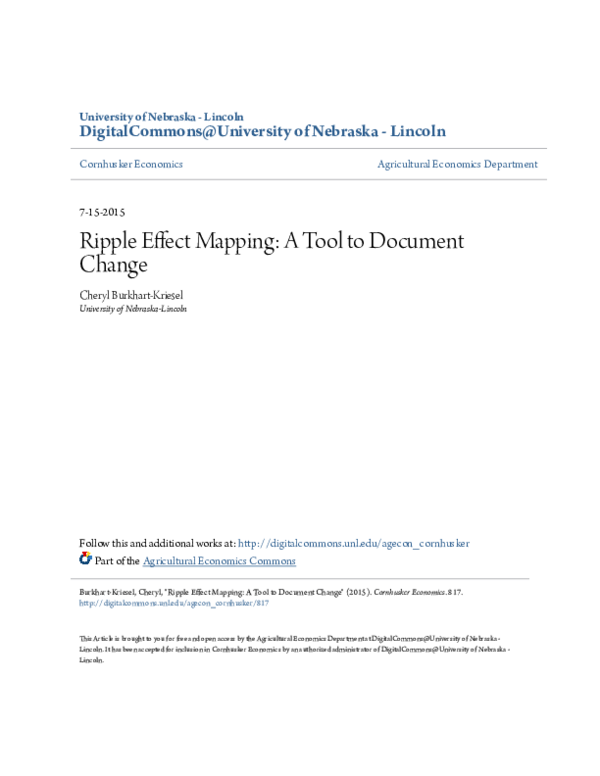 (PDF) Ripple Effect Mapping: A Tool to Document Change