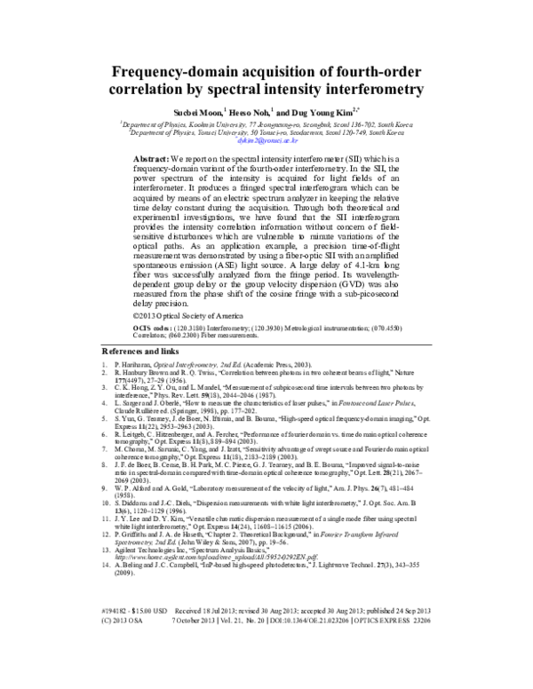 (PDF) Frequency-domain acquisition of fourth-order correlation by ...