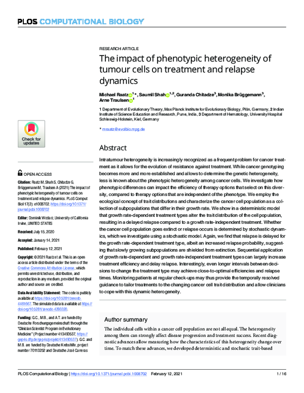 (PDF) The impact of phenotypic heterogeneity of tumour cells on ...