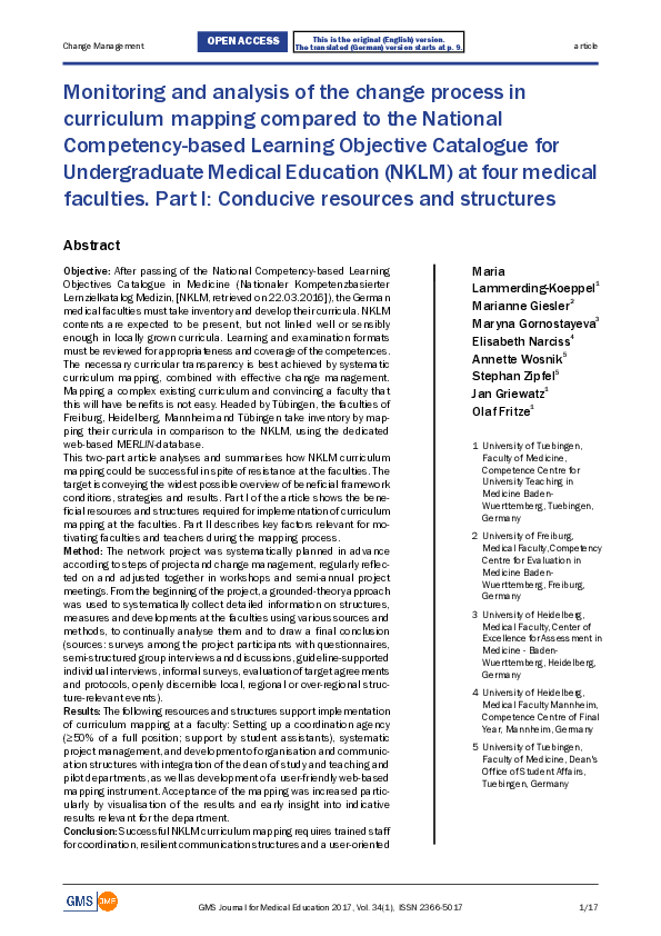 (PDF) Monitoring and analysis of the change process in curriculum ...