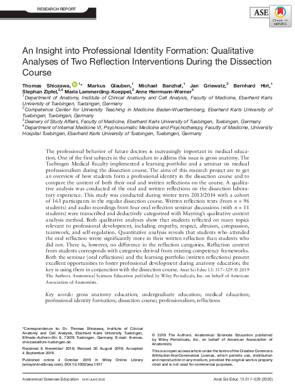 (PDF) An Insight into Professional Identity Formation: Qualitative ...
