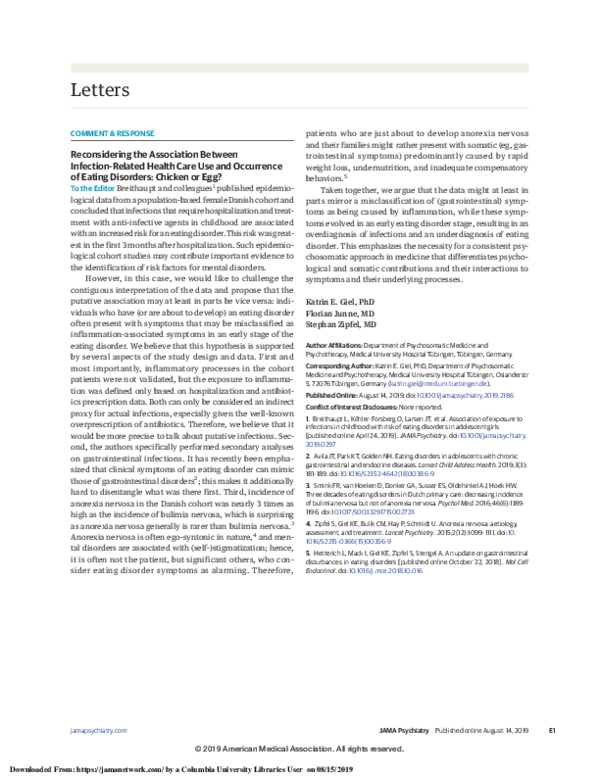 (PDF) Reconsidering the Association Between Infection-Related Health ...