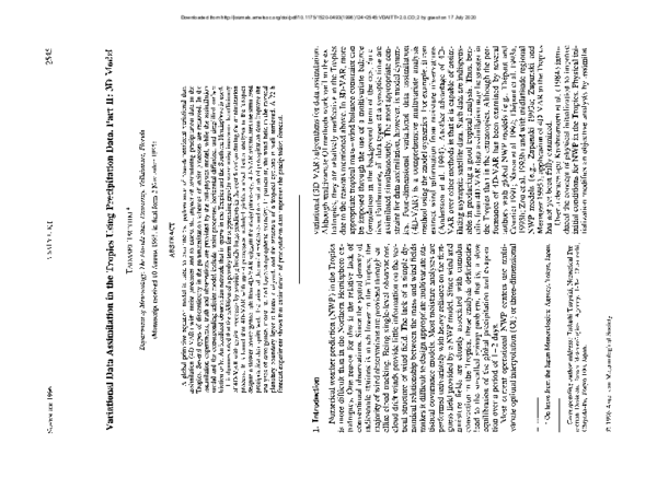 (PDF) Variational Data Assimilation in the Tropics Using Precipitation ...
