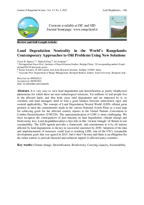 (PDF) Land Degradation Neutrality in the World’s Rangelands ...