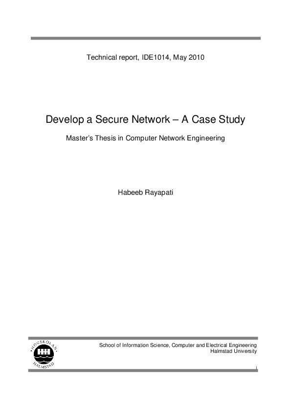 (PDF) Develop a Secure Network - A Case Study Master's Thesis in ...