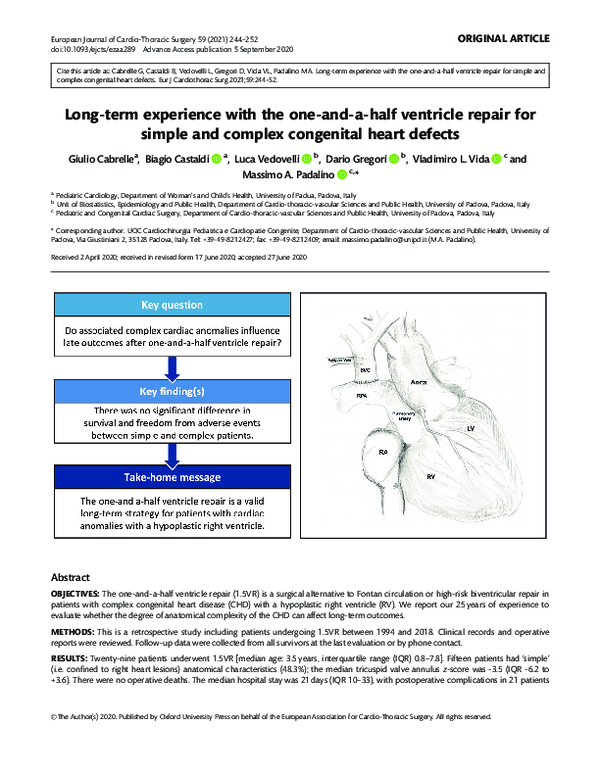 (PDF) Long-term experience with the one-and-a-half ventricle repair for ...