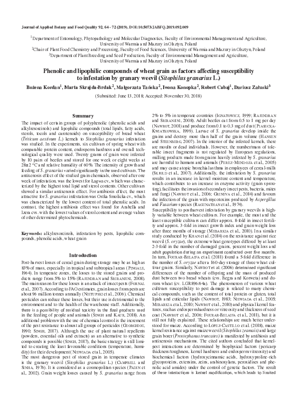 (PDF) Phenolic and lipophilic compounds of wheat grain as factors ...