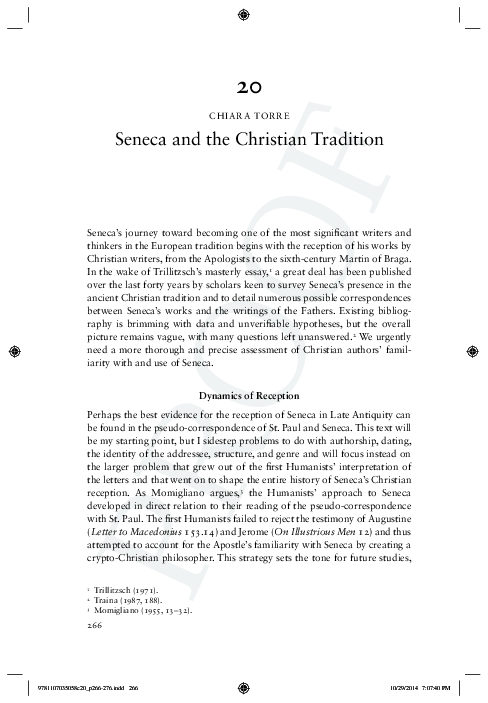 (PDF) Seneca and the Christian Tradition