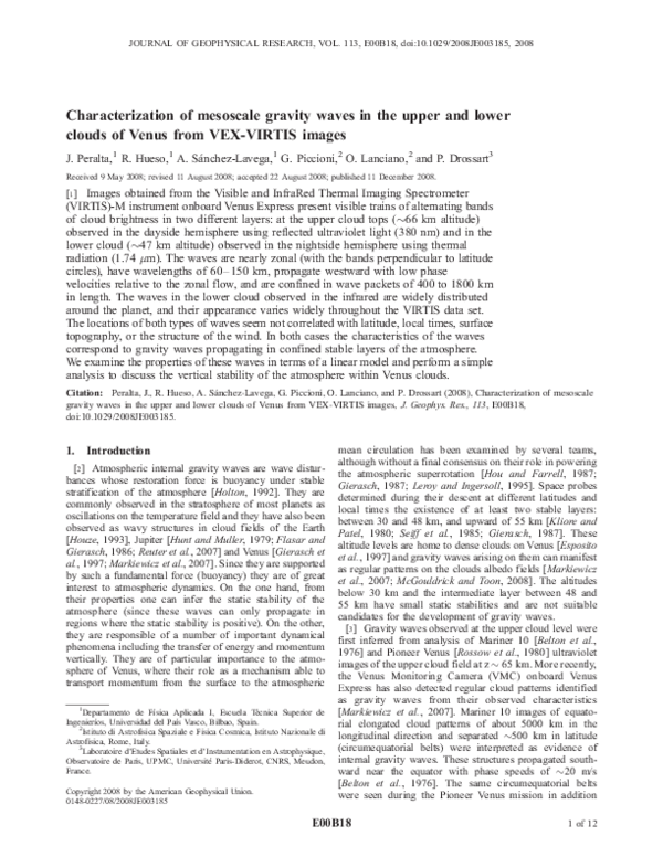 (PDF) Characterization of mesoscale gravity waves in the upper and ...