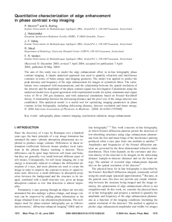 (PDF) Quantitative characterization of edge enhancement in phase ...