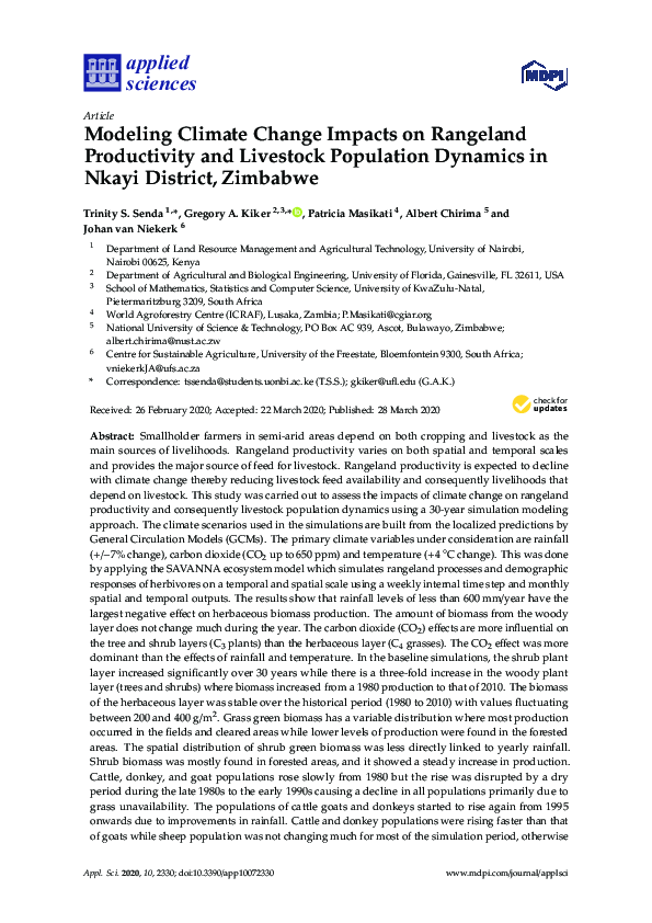 (PDF) Modeling Climate Change Impacts on Rangeland Productivity and ...