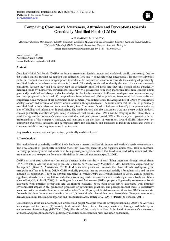(PDF) Comparing Consumer’s Awareness, Attitudes and Perceptions towards ...