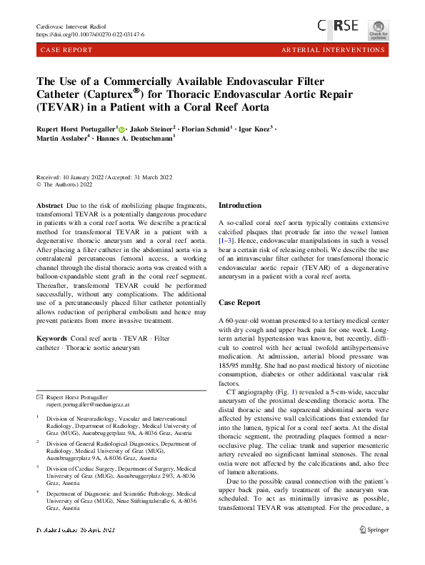 (PDF) The Use of a Commercially Available Endovascular Filter Catheter ...