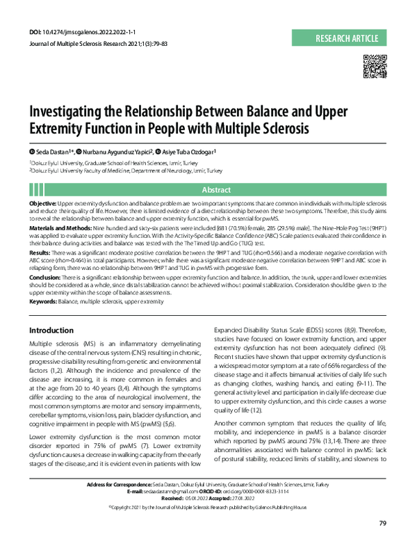 (PDF) Investigating the Relationship Between Balance and Upper ...