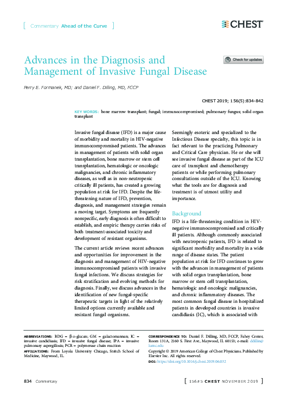 (PDF) Advances in the Diagnosis and Management of Invasive Fungal Disease