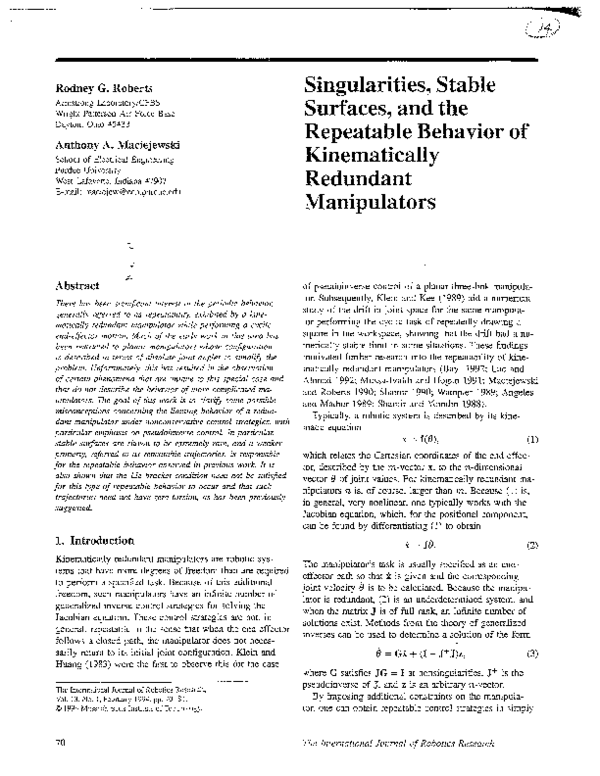 (PDF) Singularities, Stable Surfaces, and the Repeatable Behavior of ...