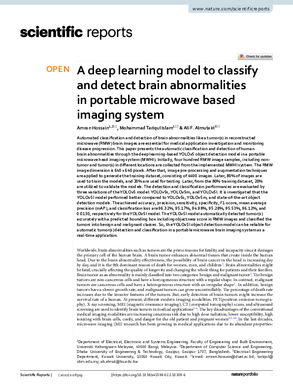(PDF) A Deep Learning Model to Classify and Detect Brain Abnormalities ...