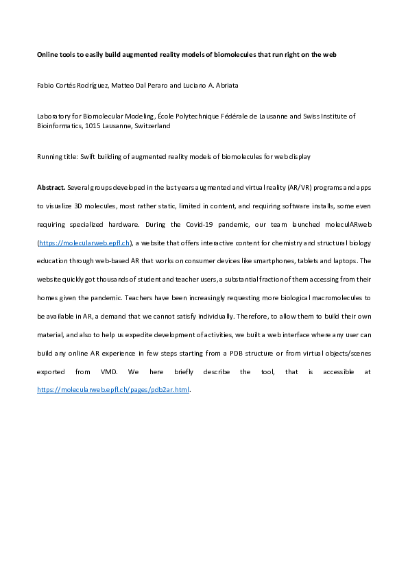 (PDF) Online tools to easily build augmented reality models of ...