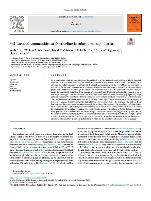 (PDF) Soil bacterial communities at the treeline in subtropical alpine ...