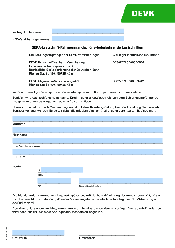 (PDF) SEPA-Lastschrift-Rahmenmandat für wiederkehrende Lastschriften ...