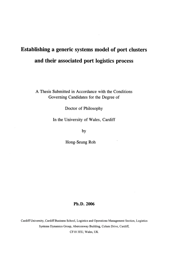 (PDF) Establishing a generic systems model of port clusters and their ...