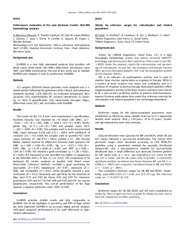 (PDF) Alinity hq reference ranges for reticulocytes and related parameters
