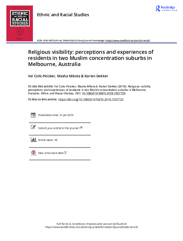 (PDF) Religious visibility: perceptions and experiences of residents in ...