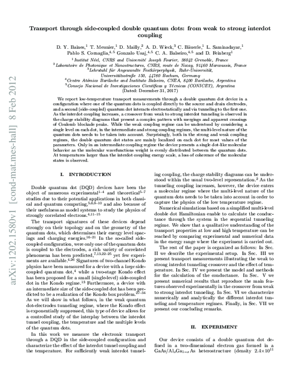 (PDF) Transport through side-coupled double quantum dots: From weak to ...