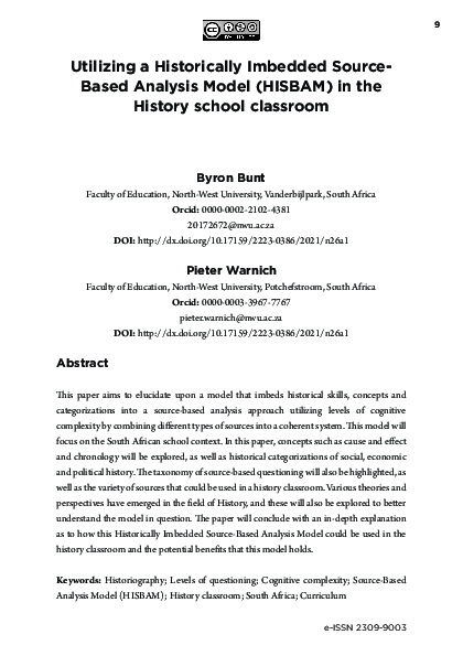 (PDF) Utilizing a Historically Imbedded Source-Based Analysis Model ...