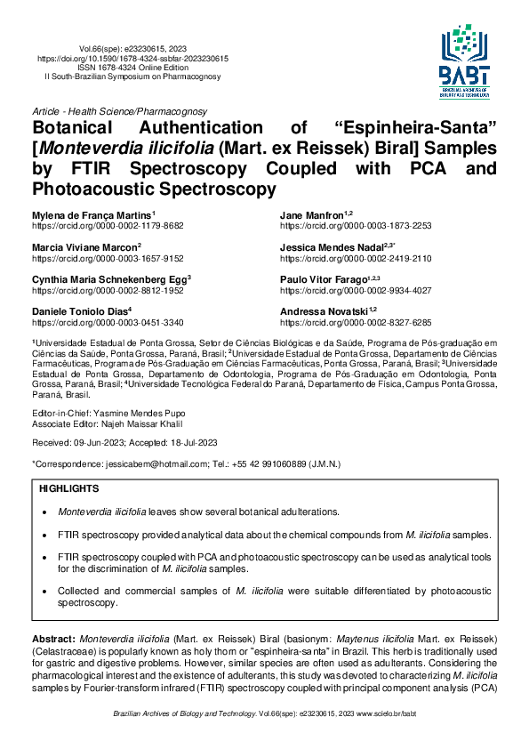 (PDF) Botanical Authentication of “Espinheira-Santa” [Monteverdia ...