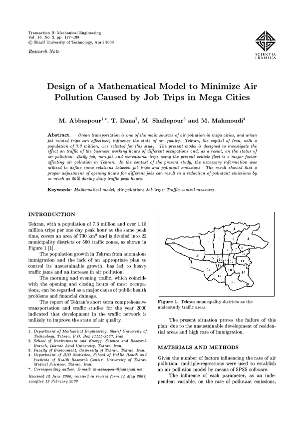 (PDF) Design of a Mathematical Model to Minimize Air Pollution Caused ...