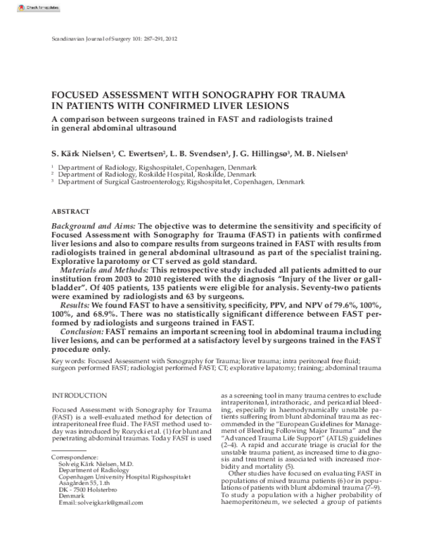 (PDF) Focused Assessment with Sonography for Trauma in Patients with ...