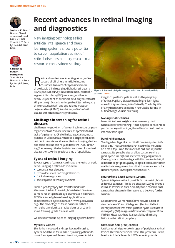 (PDF) Recent advances in retinal imaging and diagnostics