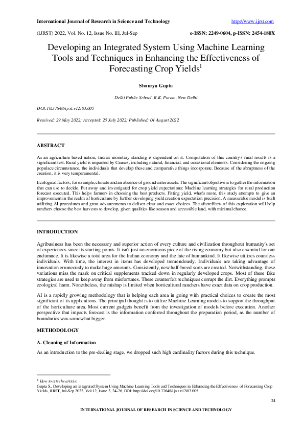 (PDF) Developing an Integrated System Using Machine Learning Tools and ...