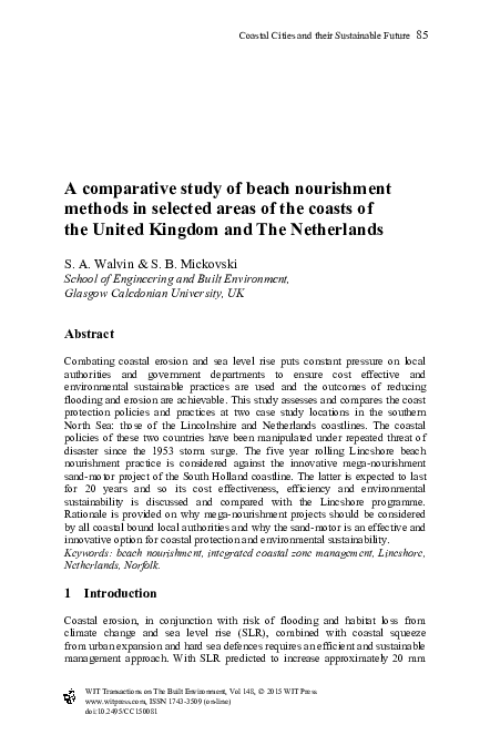 (PDF) A comparative study of beach nourishment methods in selected ...