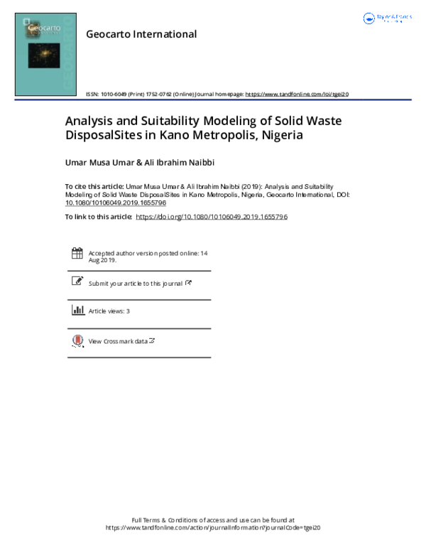 (PDF) Analysis and suitability modeling of solid waste disposal sites ...