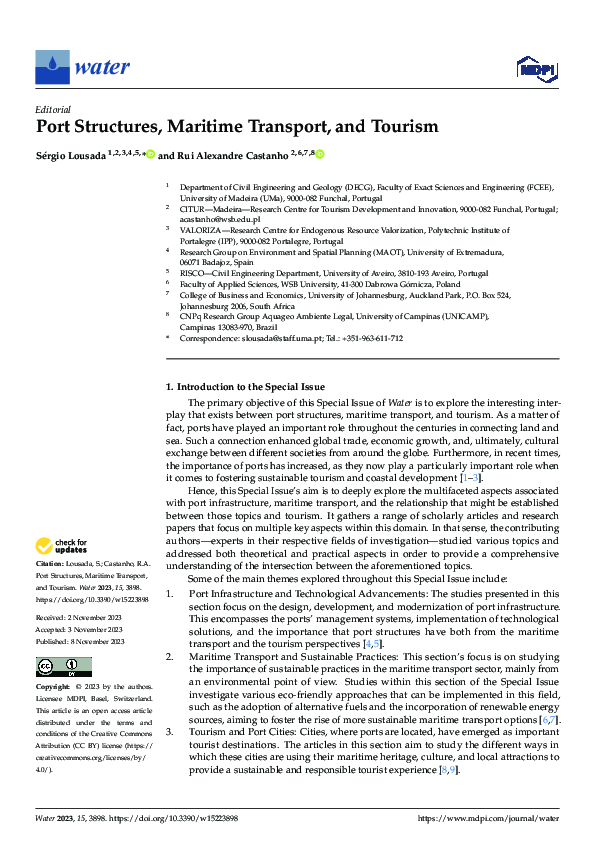 (PDF) Port Structures, Maritime Transport, and Tourism