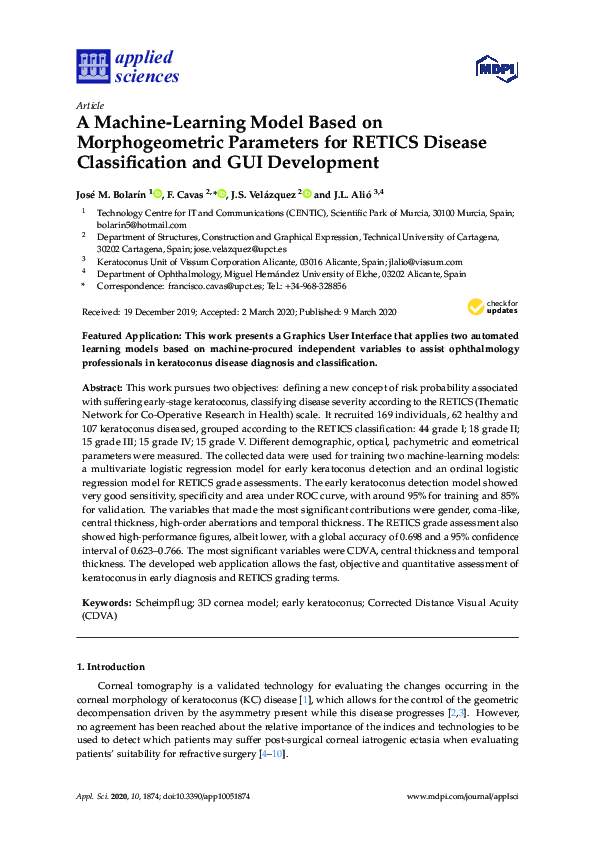 (PDF) A Machine-Learning Model Based on Morphogeometric Parameters for ...