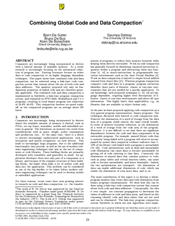 (PDF) Combining Global Code and Data Compaction