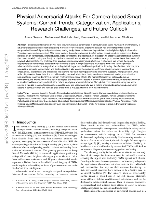 (PDF) Physical Adversarial Attacks For Camera-based Smart Systems ...