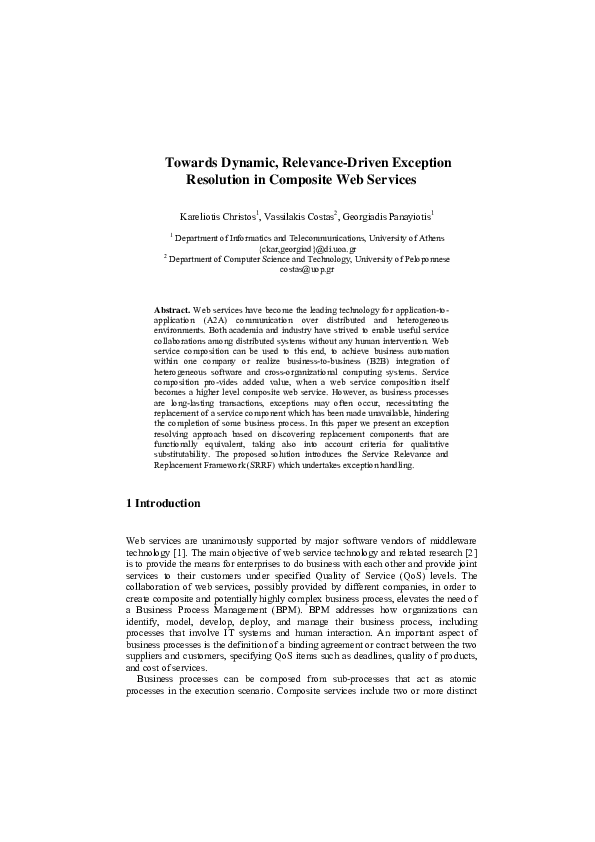 (PDF) Towards dynamic, relevance-driven exception resolution in ...