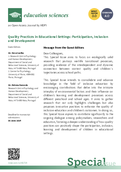 (PDF) Call for paper: Special Issue "Quality Practices in Educational ...