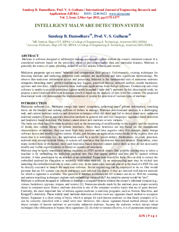 (PDF) Intelligent malware detection system