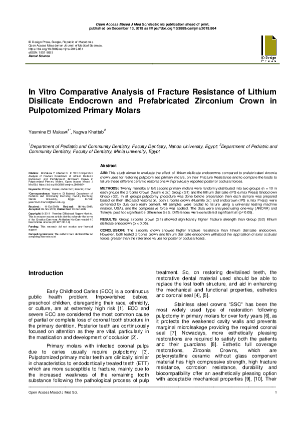 (PDF) In Vitro Comparative Analysis of Fracture Resistance of Lithium ...