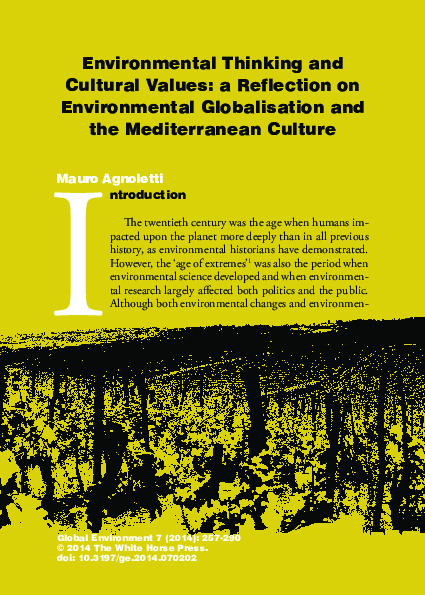 (PDF) Environmental Thinking and Cultural Values: a Reflection on ...
