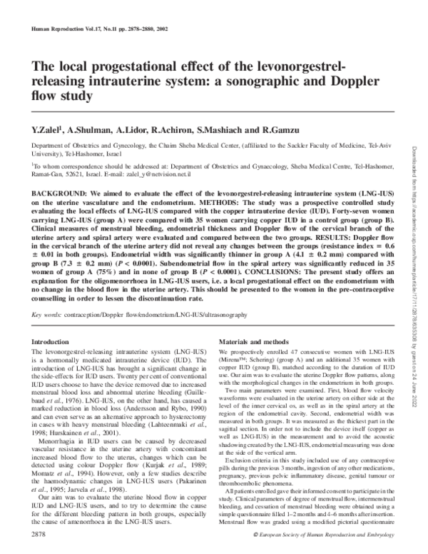 (PDF) The local progestational effect of the levonorgestrel-releasing ...