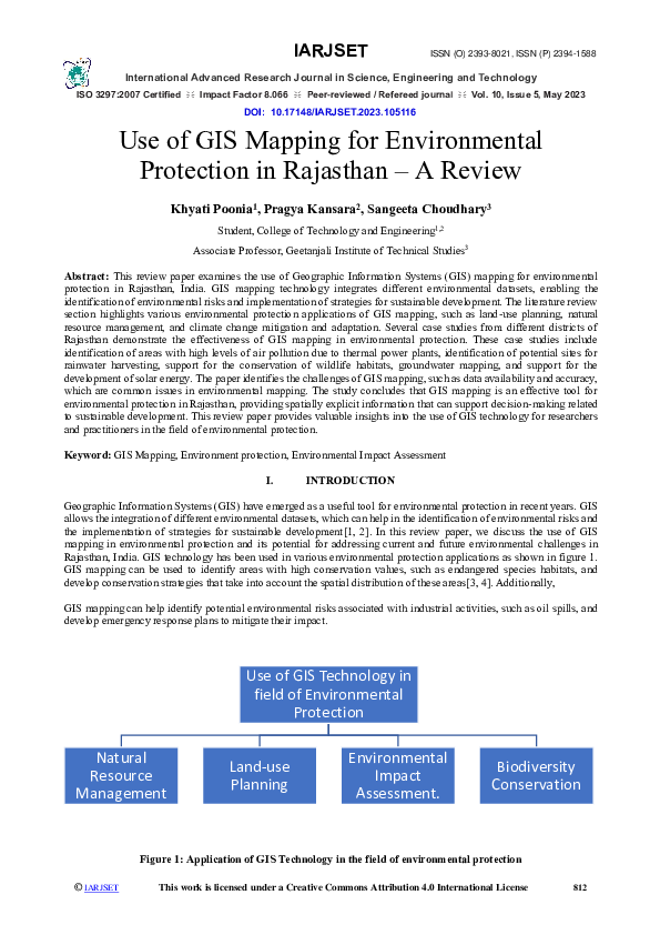 (PDF) Use of GIS Mapping for Environmental Protection in Rajasthan – A ...